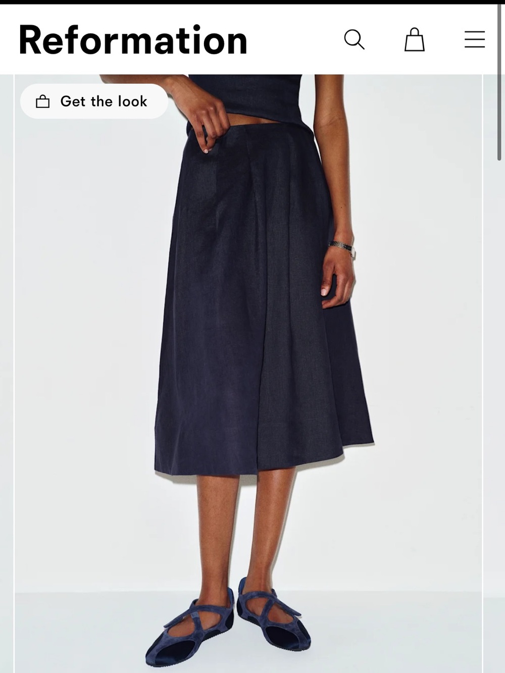 Reformation Linen Skirt - Black